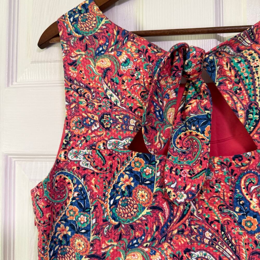 Talbots Women's Paisley Cut Out Tie Back Sleeveless Dress Size 16 - Picture 13 of 13
